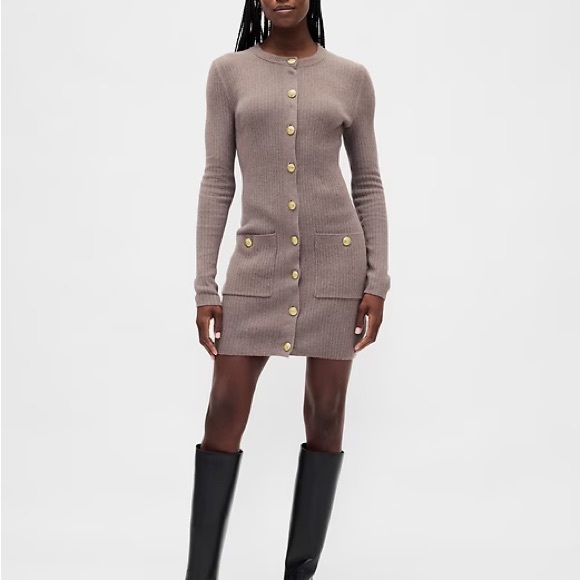 cashsoft rib turtleneck mini sweater dress CashSoft Rib Pocket Mini Sweater Dress